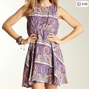 Free People Purple Paisley Sleeveless Dress